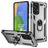 Mobigear Armor Ring Samsung Galaxy A73 Plastique rigide Coque arrière Antichoc avec bague de maintien - Argent
