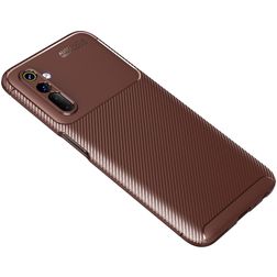 Mobigear Racing Coque Realme 6 Coque arrière en TPU Souple - Marron