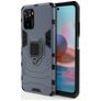 Mobigear Armor Ring Coque Xiaomi Redmi Note 10 4G Coque arrière Rigide Anti-Chocs avec Anneau-Support - Bleu