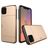 Mobigear Card Coque iPhone 11 Pro Coque arrière Rigide Anti-Chocs avec Porte-Cartes - Or