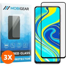Mobigear Premium Xiaomi Redmi Note 9 Verre trempé Protection d'écran - Compatible Coque - Noir (Lot de 3)