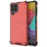 Mobigear Honeycomb Coque Samsung Galaxy M53 Coque arrière Rigide Anti-Chocs - Rouge