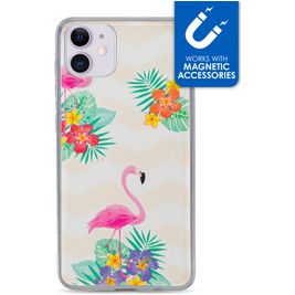 My Style Magneta Coque iPhone 11 Coque arrière en TPU Souple - Flamingo