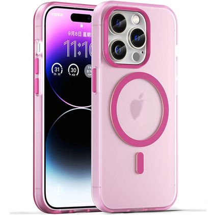 Mobigear Shockproof Coque iPhone 16 Pro MagSafe Coque arrière en TPU Souple - Rose