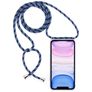 Mobigear Lanyard iPhone 11 TPU souple Coque avec cordon - Transparent / Bleu