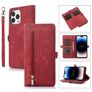 Mobigear Zipper Housse iPhone 14 Pro Etui Porte-Monnaie - Rouge