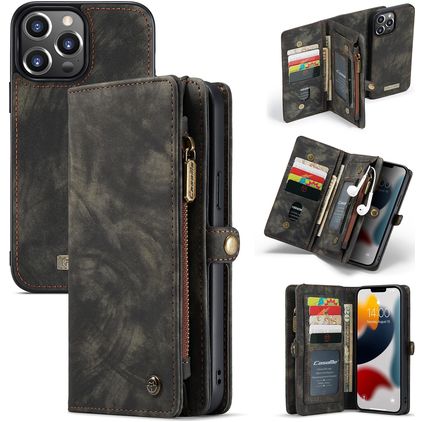 Caseme 008 Housse iPhone 13 Pro Etui avec Coque Détachable Porte-Monnaie - Noir