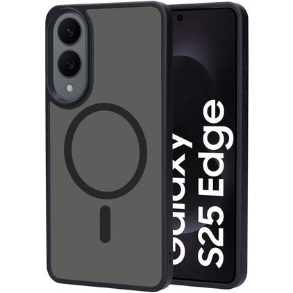 Mobiparts Hardcover Coque Samsung Galaxy S25 Edge MagSafe Coque arrière Rigide - Noir