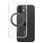 CARE by PanzerGlass Kickstand iPhone 16 MagSafe Plastique rigide Coque arrière avec béquille - Transparent / Noir