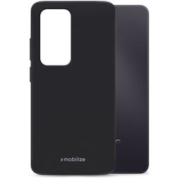 Mobilize Rubber Gelly Coque OPPO A5m Coque arrière en TPU Souple - Noir