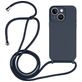 Mobigear Lanyard iPhone 15 Plus Coque avec cordon en Silicone - Dark Blue