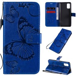 Mobigear Butterfly Housse Samsung Galaxy A41 Etui Porte-Monnaie - Bleu