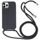 Mobigear Lanyard iPhone 16 Pro Coque avec cordon en Silicone - Noir