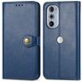 Mobigear Snap Button Housse Motorola Edge 30 Pro Etui Porte-Monnaie - Bleu