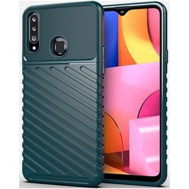 Mobigear Groove Coque Samsung Galaxy A20s Coque arrière en TPU Souple - Vert