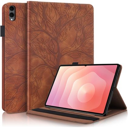 Mobigear Tree Coque Samsung Galaxy Tab S11 Ultra Etui + Porte-crayon - Marron