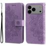 Mobigear Flowers Housse iPhone 17 Pro Max Etui Porte-Monnaie - Violet
