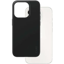CARE by PanzerGlass Fashionable Coque iPhone 15 Pro Coque arrière en Silicone - Noir