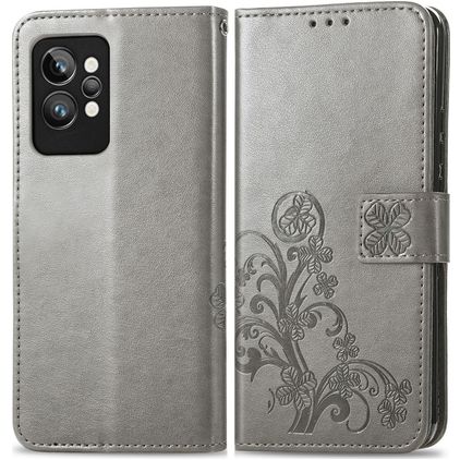 Mobigear Clover Housse Realme GT2 Pro Etui Porte-Monnaie - Gris
