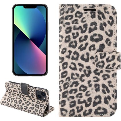Mobigear Leopard Housse iPhone 14 Etui Porte-Monnaie - Marron