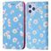 Mobigear Daisies Housse iPhone 12 Pro Max Etui Porte-Monnaie - Bleu