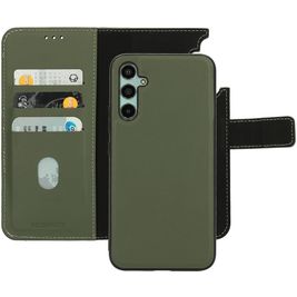 Mobiparts Housse Samsung Galaxy A34 Etui avec Coque Détachable en Cuir Véritable Porte-Monnaie - Vert