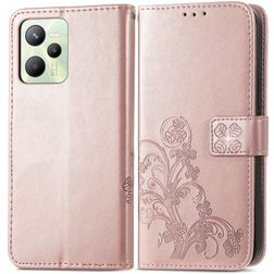 Mobigear Clover Realme C35 Étui Portefeuille - Rose doré