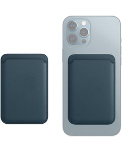 Mobigear Wallet - Porte Cartes en - 3 Cartes - Compatible MagSafe - Bleu