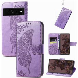 Mobigear Butterfly Housse Google Pixel 7 Pro Etui Porte-Monnaie - Violet