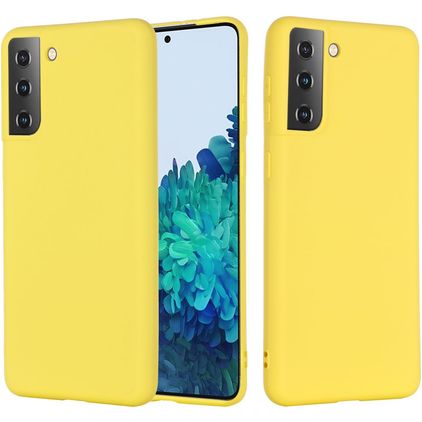 Mobigear Rubber Touch Coque Samsung Galaxy S21 Coque arrière en Silicone - Jaune