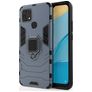 Mobigear Armor Ring OPPO A15 Plastique rigide Coque arrière Antichoc avec bague de maintien - Bleu