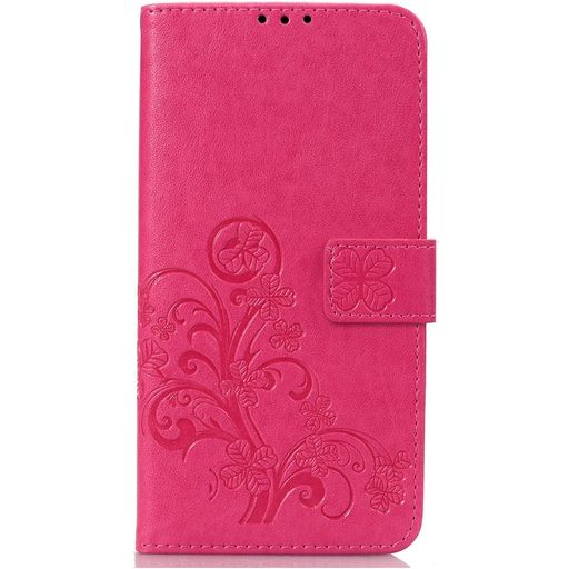 Mobigear Clover Housse OnePlus 6T Etui Porte-Monnaie - Magenta