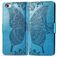 Mobigear Butterfly Housse iPhone 16e Etui Porte-Monnaie - Bleu