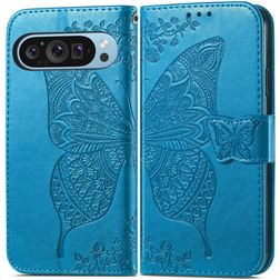 Mobigear Butterfly Housse Google Pixel 10 Pro Etui Porte-Monnaie - Bleu