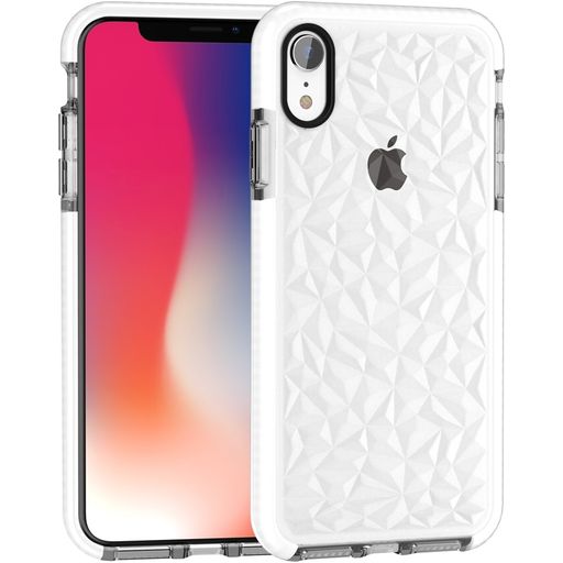 Mobigear Diamond Coque iPhone XR Coque arrière Rigide - Blanc / Transparent