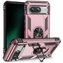 Mobigear Armor Ring Google Pixel 8a Plastique rigide Coque arrière Antichoc avec bague de maintien - Rose doré