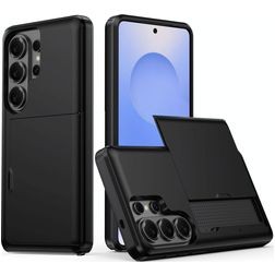 Mobigear Card Coque Samsung Galaxy S26 Ultra Coque arrière Rigide Anti-Chocs avec Porte-Cartes - Noir