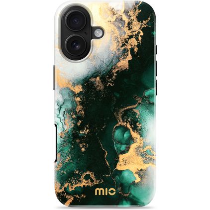 MIO Coque iPhone 17 MagSafe Coque arrière Rigide - Green Marble