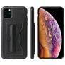 Fierre Shann Card Pocket Coque iPhone 11 Pro Coque arrière avec Porte-Cartes et Support Amovible - Noir