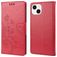 Mobigear Flowers Housse iPhone 14 Plus Etui Porte-Monnaie - Rouge
