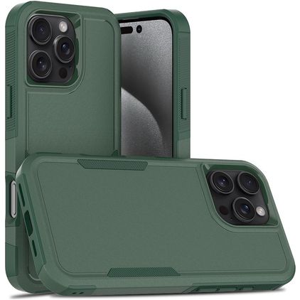 Mobigear Heavy Armor iPhone 16 Pro Max Plastique rigide Coque arrière Antichoc - Vert