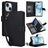 Mobigear Wallet Housse iPhone 15 Etui Porte-Monnaie - Noir