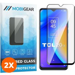 Mobigear Premium TCL 20 SE Verre trempé Protection d'écran - Compatible Coque - Noir (Lot de 2)