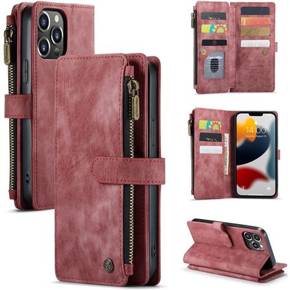 Caseme C30 Housse iPhone 13 Pro Max Etui Porte-Monnaie - Rouge