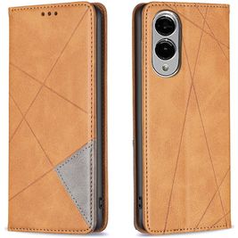 Mobigear Rhombus Slim Housse Samsung Galaxy S25 Edge Etui - Cognac