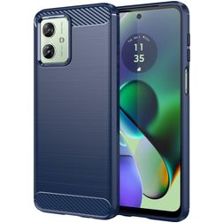 Mobigear Brushed Slim Coque Motorola Moto G54 Coque arrière en TPU Souple - Bleu