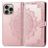 Mobigear Mandala iPhone 16 Étui Portefeuille - Rose doré