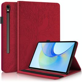 Mobigear Tree Coque Samsung Galaxy Tab S10 FE Plus Etui + Porte-crayon - Rouge