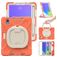 Mobigear RingGuard Coque iPad Mini 6 (2021) Coque arrière en Plastique rigide,Silicone + Porte-crayon + Bandoulière + Support Amovible - Orange