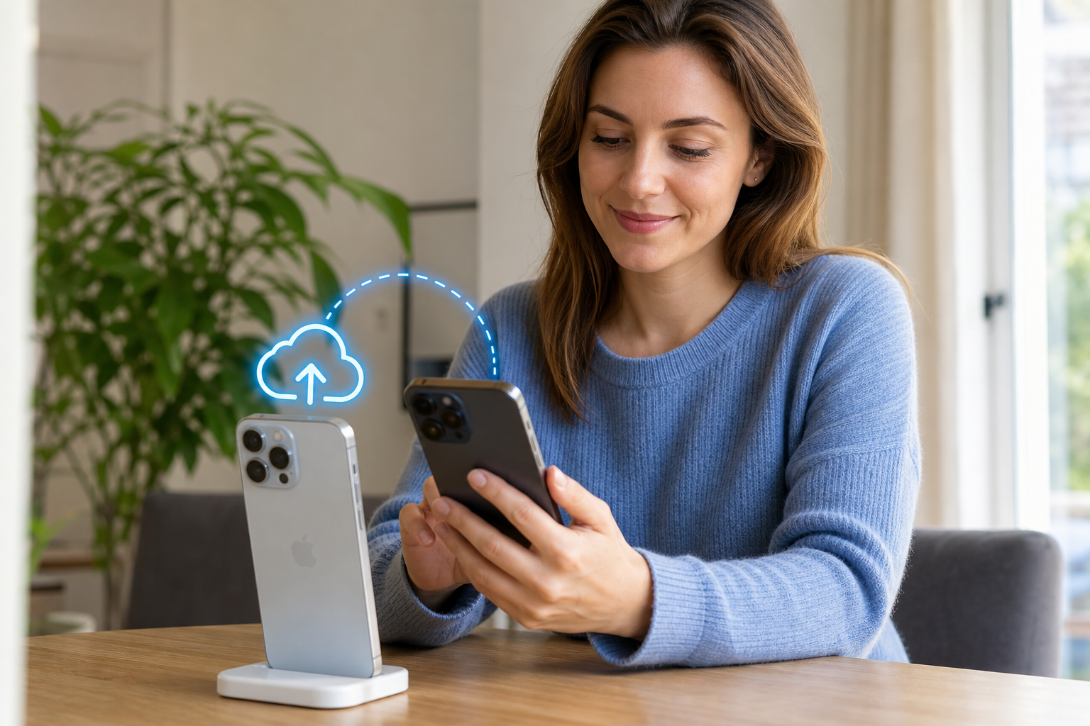 Hoe werkt draadloos overzetten via een iCloud-reservekopie?